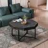 NicBex 29.1 Inch Wood Octagonal Coffee Table with Patchwork Craft Tabletop and Cross Metal Base for Living Room - 2 of 4