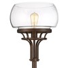 Franklin Iron Works Industrial Torchiere Floor Lamp with USB Charging Port 72 1/2" Tall Oil Rubbed Bronze Glass Shade Living Room - 3 of 4
