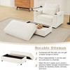 Chaise Lounge Accent Chair Single Sofa Couch Armchair with Movable Storage Ottoman USB Ports Cup Holders Phone Holder Side Pockets Chenille-ModernLuxe - 4 of 4