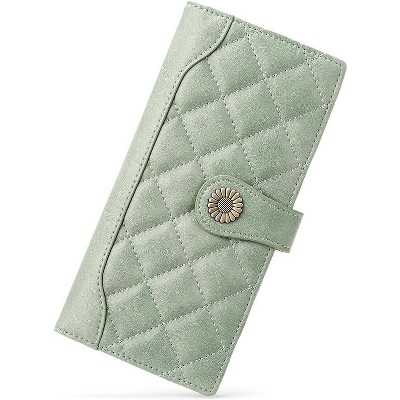 BEAFUP Women PU Leather Wallet,Large Capacity Bifold RFID Blocking Card Holder with ID Window with Zipper Coin Pocket