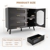 Buffet Cabinet with Storage, Sideboard Cabinet with Fluted Glass Door and drawers, Black Sideboard for Kitchen, Dining Room, Living Room - 3 of 4