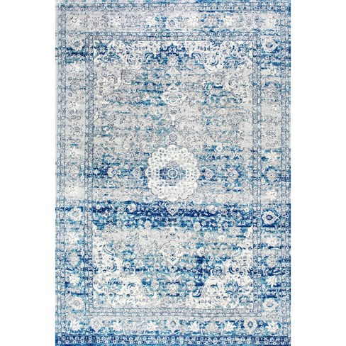 6 7 X9 Verona Vintage Persian Style, Light Blue Vintage Persian Rug
