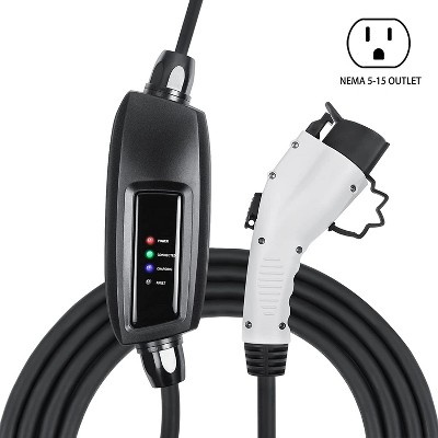 Lectron 120V/240V 16 Amp Level 2 EV Charger with 21ft/6.4m Extension Cord J1772 Cable & NEMA 5-15 Plug Electric Vehicle Charger