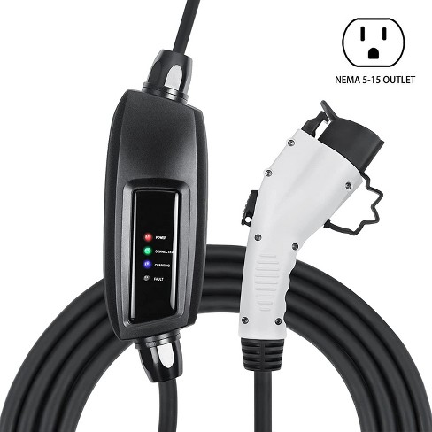 Lectron 110v 16 Amp Level 1 Ev Charger With 21ft 6 4m Extension Cord J1772 Cable Nema 5 15 Plug Electric Vehicle Charger Target