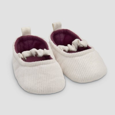 Image of Carter's Just One You® Baby Construction Slippers - White 3-6M