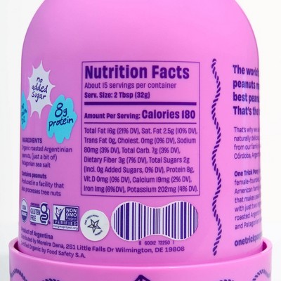One Trick Pony Organic Smooth Peanut Butter - 16oz