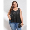 Acekool Women’s Plus Size Sequin Tank Top – Sleeveless Shimmer Camisole, Glitter Loose Sparkle Shirt for Party & Night Out - 4 of 4