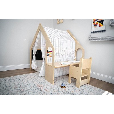 Avenlur Large Wooden Indoor Playhouse with Desk and Chair