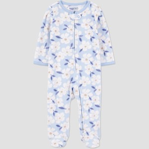 Carter's Just One You® Baby Girls' Floral Printed Sleep N' Play - Blue - 1 of 3