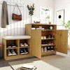 Kumasinova Wave-Textured Entryway Storage Cabinet with Shoe Bench,Shoe Organizer with Removeble Cushion,Storage Console Table with Hooks - 2 of 4