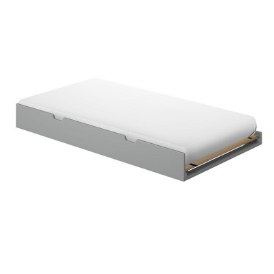 Plank+Beam Twin-Size Trundle Bed with 7 Pcs Slat Roll and Rubber Castors