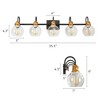 LNC Charm Black and Antique Gold with Clear Glass Globe Modern  Farmhouse Vanity Lights, 3 Light/ 4 Light/5 Light - 3 of 4