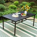 Outdoor Stainless Steel Rectangle Dining Table with Umbrella Hole - Captiva Designs