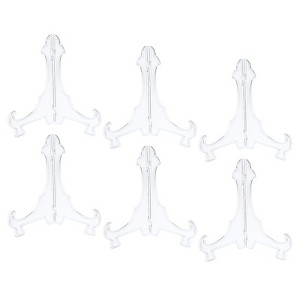Unique Bargains Plastic Folding Clear Picture Frame Decorative Holder Stands 6 Pcs - 1 of 4