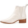 Journee Signature Womens Genuine Leather Brooklee Square Toe Stacked Chelsea Booties - 2 of 4