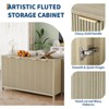 CuisinSmart 55" Fluted Buffet Cabinet with Storage, Large Sideboard with 4 Doors & Adjustable Shelves, Kitchen Buffet Cabinet Console Table - 3 of 4