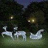 vidaXL Reindeer And Sleigh Christmas Decoration Set of 2 - White - 2 of 4