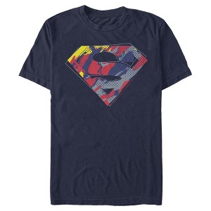 Men's Superman Logo Paint Splatter T-Shirt - 1 of 4