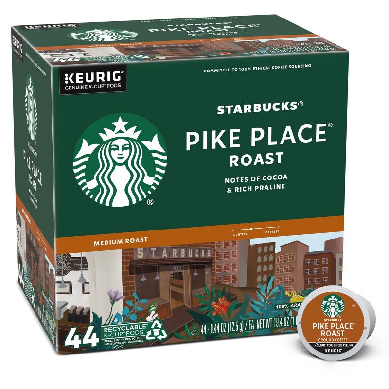 Starbucks Medium Roast K-Cup Coffee Pods Pike Place Roast for Keurig Brewers, 1 of 9