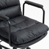 Ergonomic Mid Back Office Chair, PU Leather with Padded Armrests, Wheels & 40° Reclining Back - 3 of 4