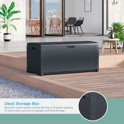 Cyberspace Lockable Resin Wicker Outdoor Deck Box