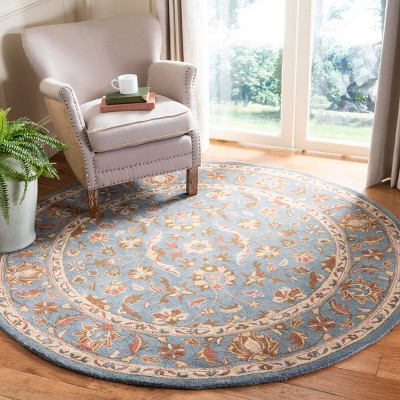 Heritage Blue Hand-Tufted Wool 4' Round Area Rug