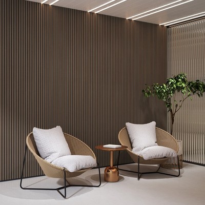 0.83 in. x 7.87 ft. x 1 ft. Slat Wood Sound Absorbing Decorative Wall Paneling 2-Pack