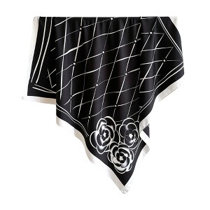 Anna-Kaci Oversized Women's Stripe Satin Square Scarf Fashionable Neck Hair Bag Accessory - 35.4IN×35.4IN - 1 of 4