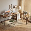 Itopfox Modern L-Shaped Computer Desk with Storage Shelves, Corner Home Office Desk Large Simple Style Table for Study Student Writing Wheels & Shelf - 2 of 4