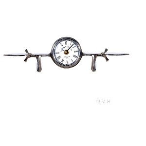 Decorative Airplane Clock 4.5" H – Hand-Cast Aluminum – Tabletop Accent By Old Modern Handicrafts - 1 of 4