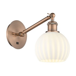White Venetian - 1 Light Arm Adjusts Up and Down Wall Sconce In Modern Style-8 Inches Tall and 6 Inches Wide - 1 of 1