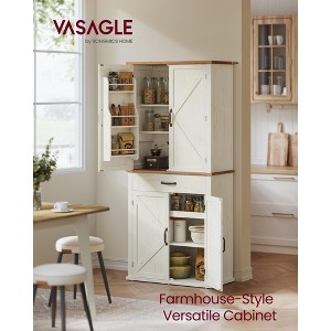 Farmhouse Pantry Cabinet with Barn Doors & Adjustable Shelves – 70.3" Tall Kitchen Storage Organizer with Drawer & Pull-Out Tray - 1 of 4