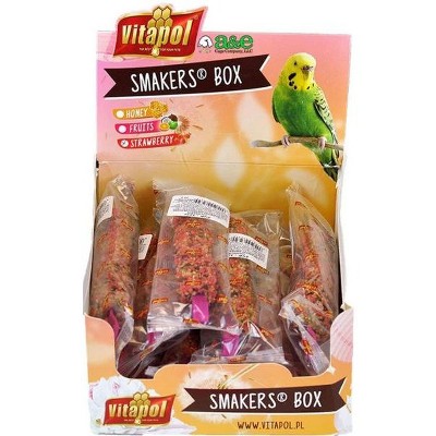 A&E Cage Company Smackers Parakeet Strawberry Treat Sticks- 12 Count