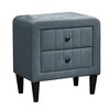 Royal Hampton Nightstand, 2 Drawer, 22 Inch Slate Gray Brushed Linen Upholstery - 2 of 4