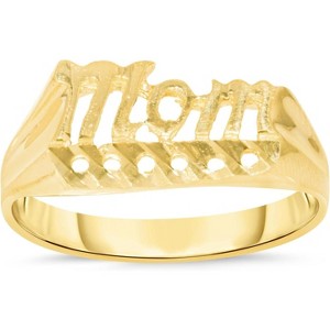 10k Yellow Gold 8mm Cursive Mom Filigree Ring - 1 of 4