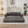 Kumasinova Comfy Convertible Folding Mattress Couch,Chenille Floor Sofa Bed with Armrest,3-Tier Folding Sleeper Sofa for Living Room,Bedroom - 2 of 4