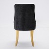 Gulches Set of 2 Black Chenille Dining Chairs, Rayon Flocking Upholstery with Triple Elastic Cushion & Golden Steel Legs - 4 of 4