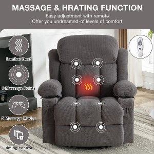 Ridstar Rocking Massage Sofa with Heating Function and Cup Holder For Bedroom & Living Room-Grey - 1 of 4
