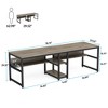 Resenkos Computer Desk, Office Desk, Study Desk,78.7" Two Person Desk, Computer Desk Double Workstation with Shelves,Grey Gray - 3 of 4
