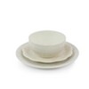 Elama White Lace 16 Piece Round Scallop Stoneware Dinnerware Set in White - 4 of 4