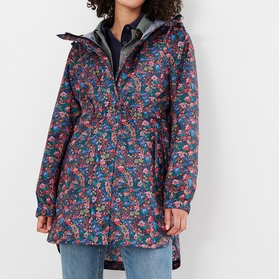 Joules Womens Golightly Printed Waterproof Packable Jacket - Navy Dogs - 8  : Target