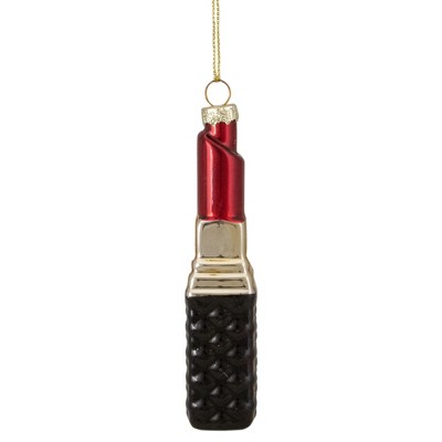 Northlight 4.5" Red Lipstick Glass Christmas Ornament