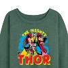 Women's - Marvel - Thor The Mighty Lightweight French Terry Wide Neck Long Sleeve Shirt - 2 of 4