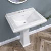TUKTUK 26 in. W x 20 in. D Vintage Vitreous China Rectangular White Sink Bathroom Sink with Holes Ceramic Pedestal Sink - 3 of 4