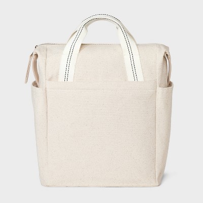 Square Convertible Backpack - Universal Thread™ Off-White: Canvas, Fits 15" Laptop, College Use