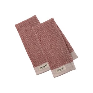Design Imports Washed Waffle Dishtowel Set/2, Marsala - 1 of 3
