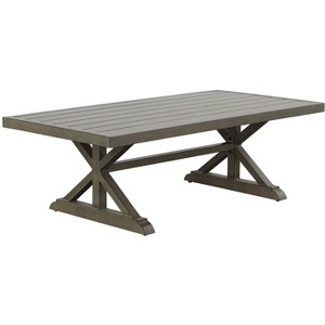 PAGED Contemporary Wood Outdoor Table Rectangle Patio Dining Table with Rot-resistant Build for Patio, Poolside, Courtyard - 1 of 4