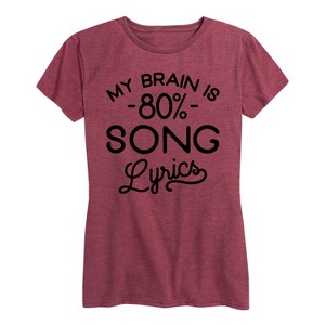 Women's - Instant Message - My Brain is 80 Percent Song Lyrics Short Sleeve Graphic T-Shirt - 1 of 4