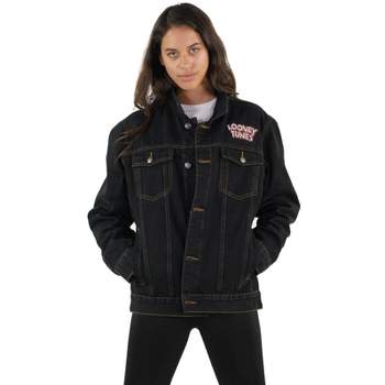 Women's Oversized Denim Trucker Jacket - Wild Fable™ Black Wash XXS