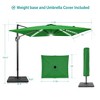 Sonkuki 11.5x9FT Outdoor Patio Solar LED Cantilever Umbrella Aluminium Pole w/Base, 360°Rotation and Canopy Angle Adjustment - 3 of 4